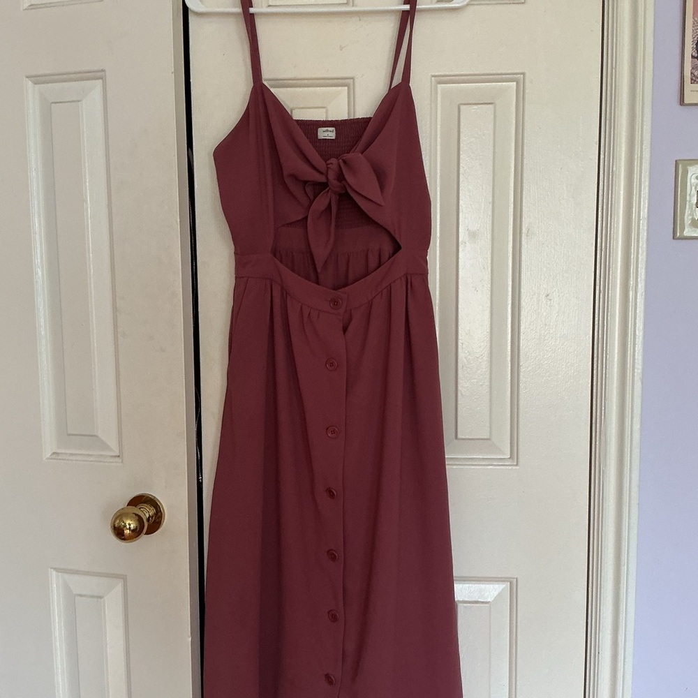 Wilfred Dusty Rose Button-Front Midi Dress